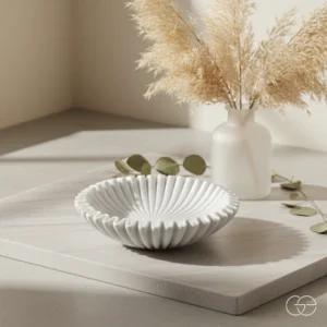 White Ruffle Marble Scalloped Bowl (3)